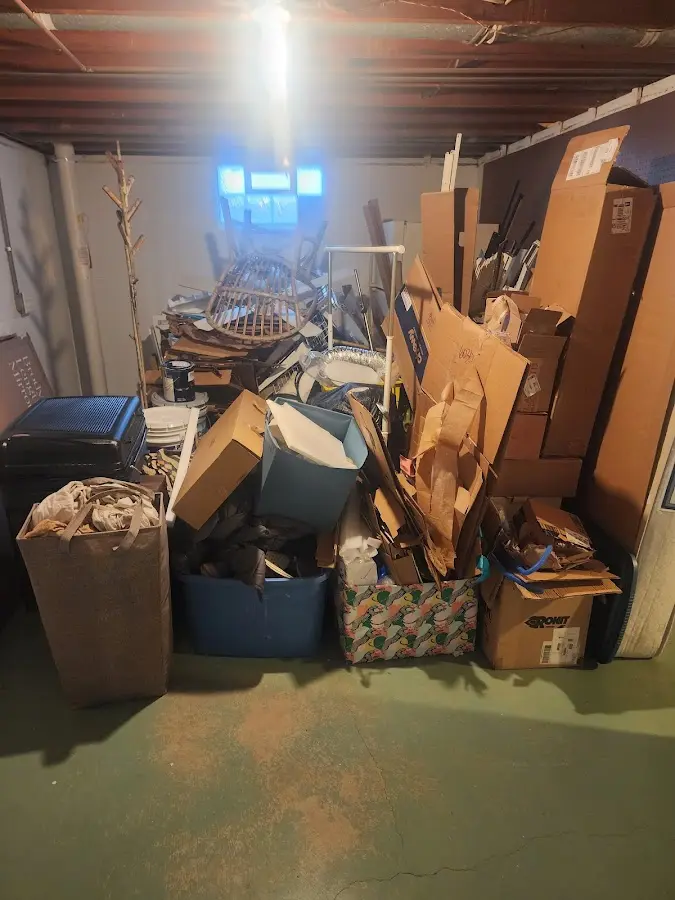 Roll-off dumpster container at job site for 8 Yard Dumpster Rental in Baldwinsville